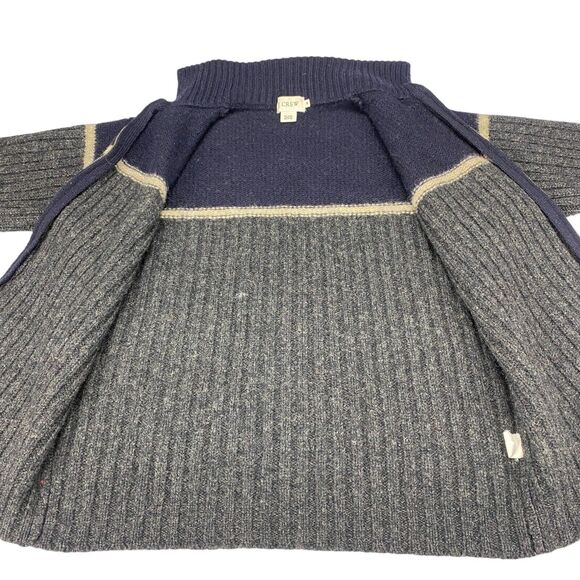 J.CREW Sweater Mens Medium Gray Knit 100% Wool Long Sleeve Full Zipper Outdoor - Picture 7 of 15